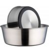 Stainlees steel heavy dish w rubber base