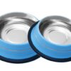 Colored Non-Slip Anti-Skid Bowls with Silver Linings