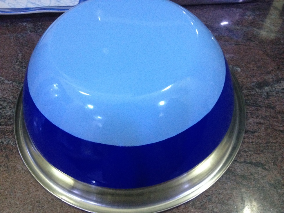 dark light blue mixing bowl