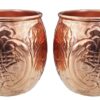 COPPER MOSCOW MULE MUGS – EMBOSSED DESIGN - Image 2